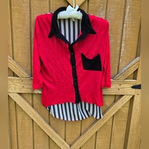 Discreet Red and Black Shirt Size Medium